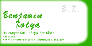 benjamin kolya business card